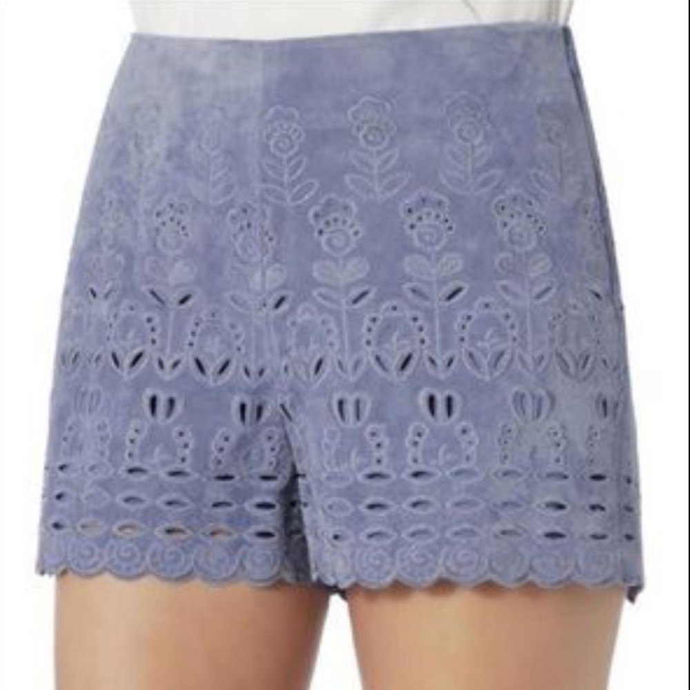NWOT Intermix Suede Eyelet Shorts